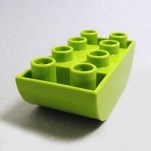 画像: 6004979【Lime】デュプロ 2x4逆ダブルカーブブリック 1個