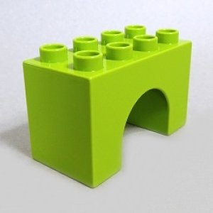 画像: 6018595【Lime】デュプロ 2x4x2アーチブリック 1個