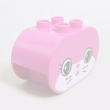 画像: 6056624【Dark Pink】デュプロ 2x4x2オーバルブリック(かお,ウサギ) 1個