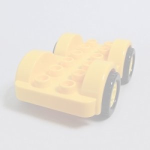 画像: 6138858【Bright Light Orange】デュプロ 2x6カーベース(Yellow Wheels) 1個
