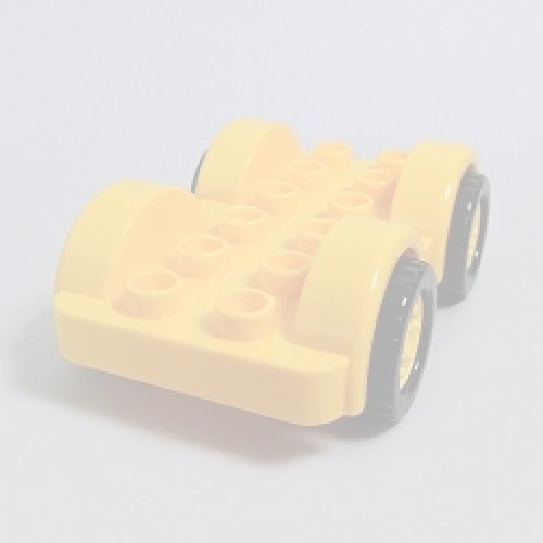 画像1: 6138858【Bright Light Orange】デュプロ 2x6カーベース(Yellow Wheels) 1個