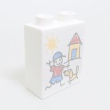 画像: 6175189【White】デュプロ 1x2x2ブリック(お絵かき) 1個