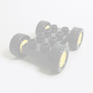 画像: 6070192,6201043,6246959【Black】デュプロ 2x4カーベース(Yellow Wheels) 1個