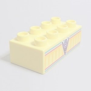 画像: 6186611【Bright Light Yellow】デュプロ 2x4ブリック(V8カフェのエンブレム) 1個