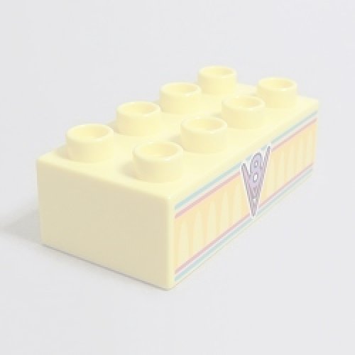 画像1: 6186611【Bright Light Yellow】デュプロ 2x4ブリック(V8カフェのエンブレム) 1個