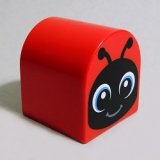 画像: 6213271【Red】デュプロ 2x2x2かまぼこブリック(かお,テントウムシ,両面プリント) 1個