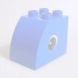 画像: 6033178【Blue】デュプロ 2x3x2カーブブリック(かお,め,両面プリント) 1個