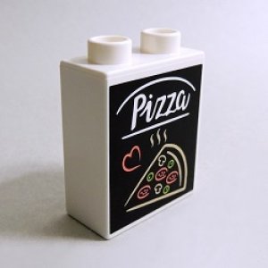 画像: 6286257【White】デュプロ 1x2x2ブリック(Pizza) 1個