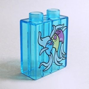 画像: 6302800【Trans-Light Blue】デュプロ 1x2x2ブリック(歌う魚) 1個