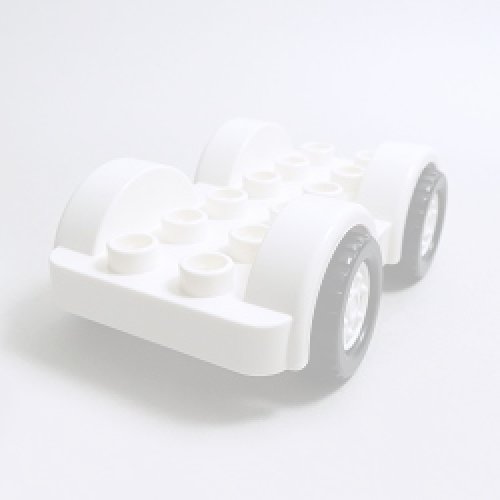 画像1: 6333018【White】デュプロ 2x6カーベース(White Wheels) 1個