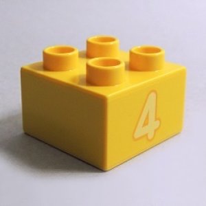 画像: 6330455【Yellow】デュプロ 2x2ブリック(数字の4) 1個