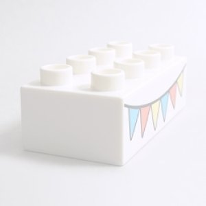 画像: 6330484【White】デュプロ 2x4ブリック(ペナントバナー) 1個