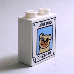 画像: 6339213【White】デュプロ 1x2x2ブリック(LOST DOG) 1個