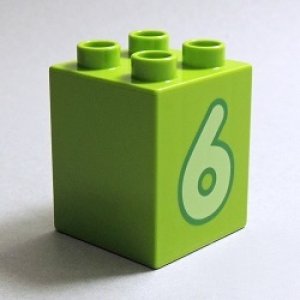 画像: 6340357【Lime】デュプロ 2x2x2ブリック(数字の6) 1個