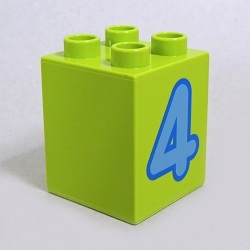 画像1: 6018429【Lime】デュプロ 2x2x2ブリック(数字の4) 1個