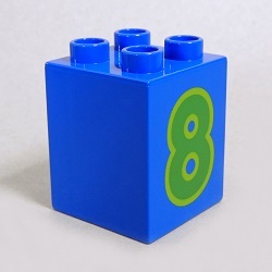 画像1: 6024083【Blue】デュプロ 2x2x2ブリック(数字の8) 1個