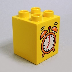 画像1: 6099615【Yellow】デュプロ 2x2x2ブリック(目覚まし時計) 1個