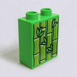 画像1: 6136451【Bright Green】デュプロ 1x2x2ブリック(竹,笹) 1個