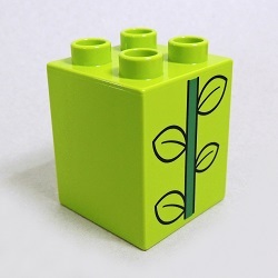 画像1: 6136554【Lime】デュプロ 2x2x2ブリック(茎と葉) 1個