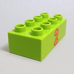 画像1: 6137878【Lime】デュプロ 2x4ブリック(数字の2) 1個