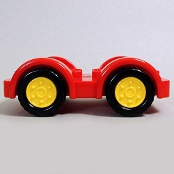 画像: 6138944【Red】デュプロ 2x6カーベース(Yellow Wheels) 1個