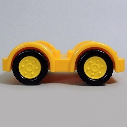 画像: 6138858【Bright Light Orange】デュプロ 2x6カーベース(Yellow Wheels) 1個