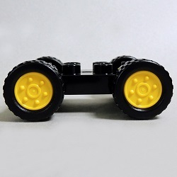 画像: 6070192,6201043,6246959【Black】デュプロ 2x4カーベース(Yellow Wheels) 1個