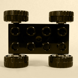 画像: 6070192,6201043,6246959【Black】デュプロ 2x4カーベース(Yellow Wheels) 1個