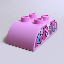 画像1: 6226633【Bright Pink】デュプロ 2x4ダブルカーブブリック(リボンと風船) 1個 