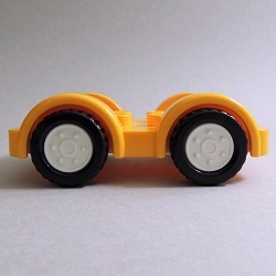 画像: 6249897【Bright Light Orange】デュプロ 2x6カーベース(White Wheels) 1個