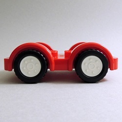 画像: 6217782【Red】デュプロ 2x6カーベース(White Wheels) 1個