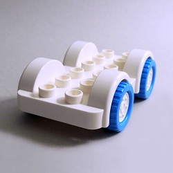 画像1: 6286216【White】デュプロ 2x6カーベース(Dark Azure Tires) 1個