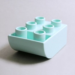 画像1: 6294241【Light Aqua】デュプロ 2x3逆カーブブリック 1個