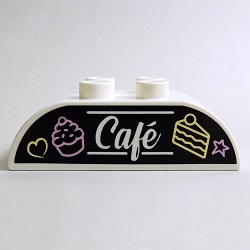 画像: 6296226【White】デュプロ 2x4ダブルカーブブリック(Cafe) 1個