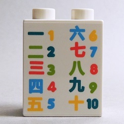 画像: 6330478【White】デュプロ 1x2x2ブリック(数字と漢数字) 1個