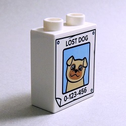 画像1: 6339213【White】デュプロ 1x2x2ブリック(LOST DOG) 1個