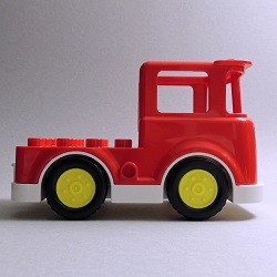 画像: 6368269+6370543【Red+White】デュプロ トラック(Vibrant Yellow Wheels) 1個