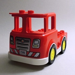 画像1: 6368269+6370543【Red+White】デュプロ トラック(Vibrant Yellow Wheels) 1個