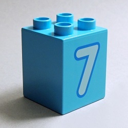 画像1: 6340358【Medium Azure】デュプロ 2x2x2ブリック(数字の7-その2) 1個